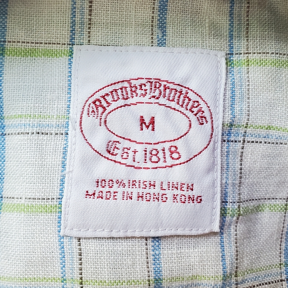 BROOKS BROTHERS Irish Linen Shirt size Medium - Picture 3 of 3